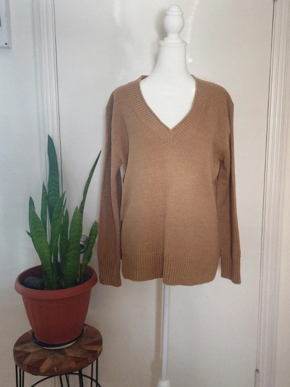 Banana Republic Camel V-Neck Sweater
